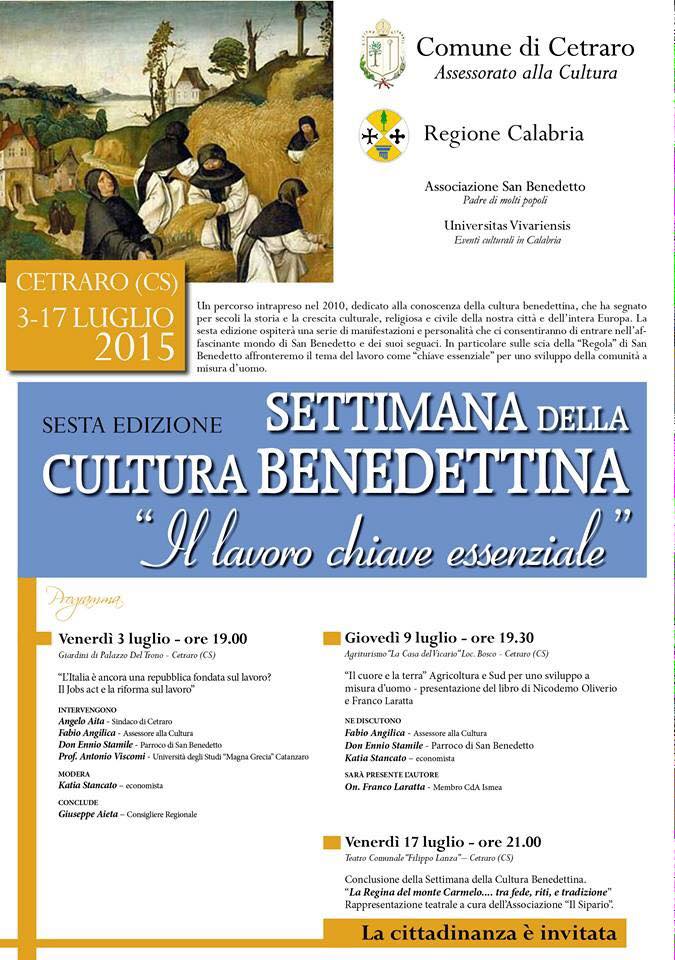 Programma Settimana Cultura Benedettina