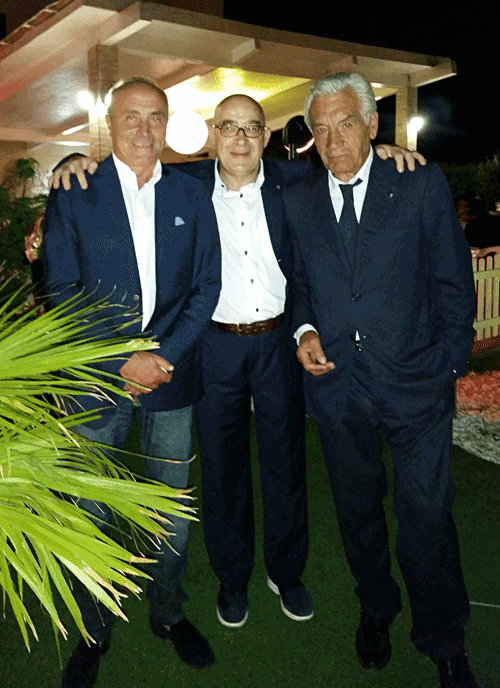 Il Presidente eletto 2016/2017, Vito Caldiero in compagnia del Presidente in carica e del Past President